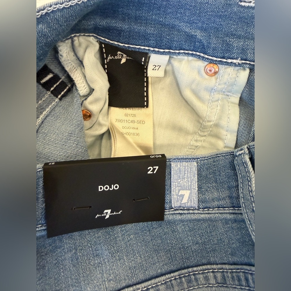 7 For All Mankind Dojo Original Jeans Women's Flare Leg Trousers NWT Size 27 - Picture 8 of 9